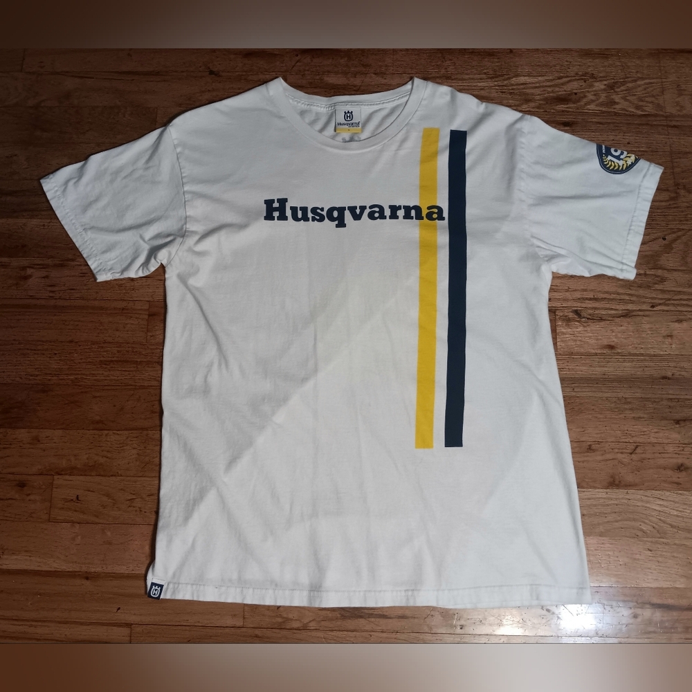 Husqvarna Motorcycle Racing Stripe t-shirt race nascar Chevy Harley Ford